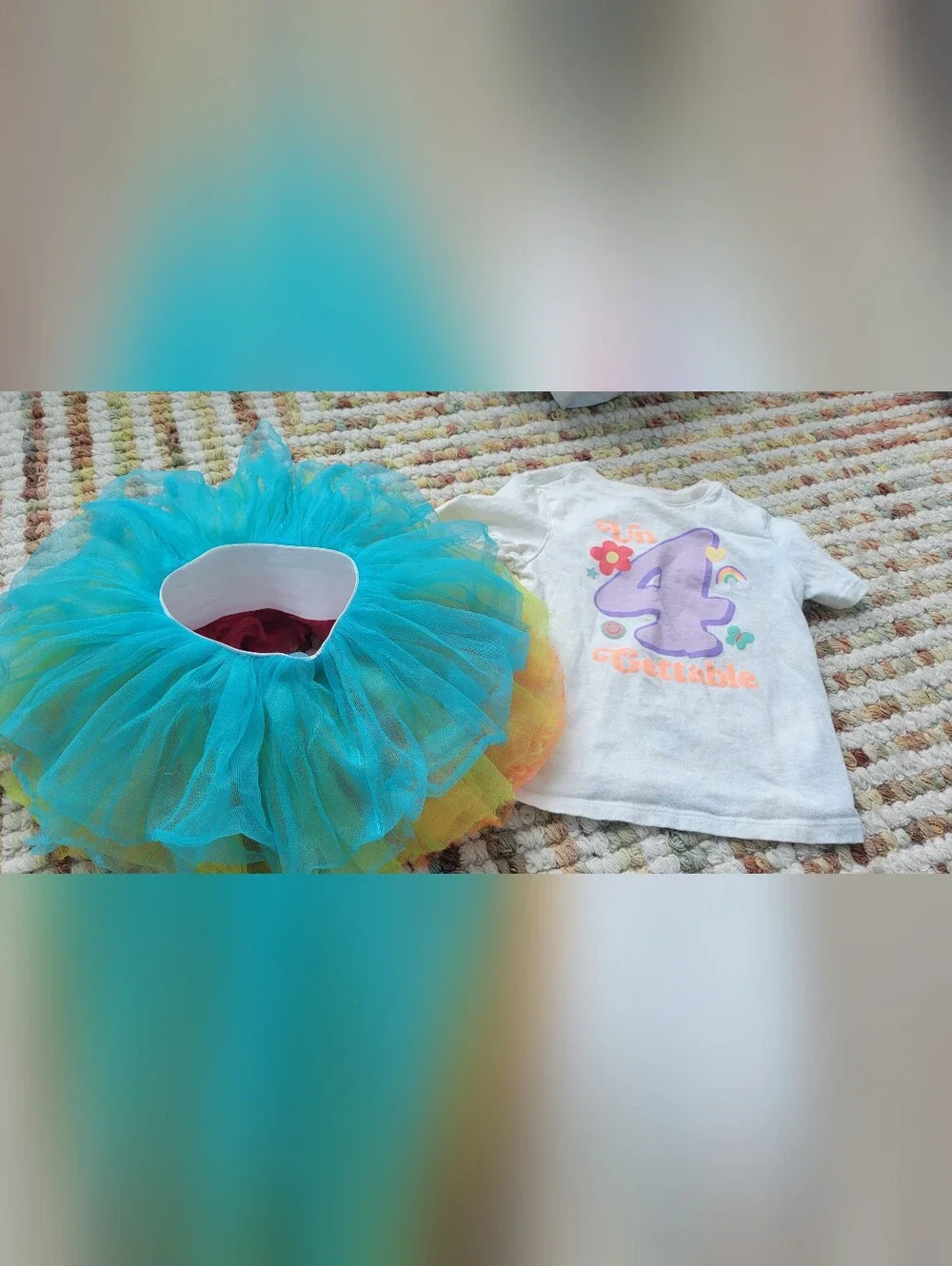 Girls Reversible Rainbow Tutu Skirt And 4 Year Old Shirt